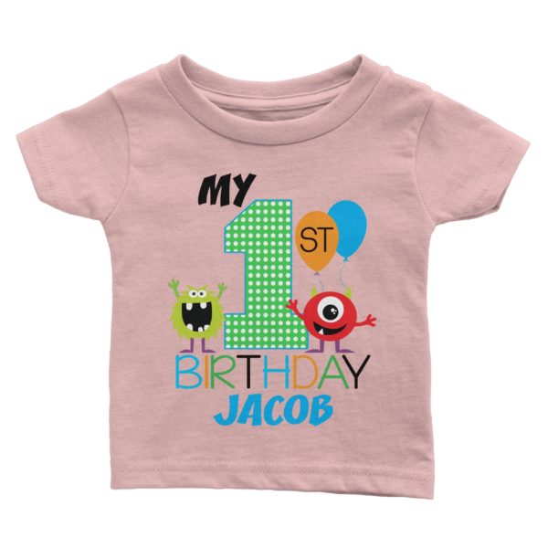 1stBirthdayMonstersShirt-youth-pink-scaled