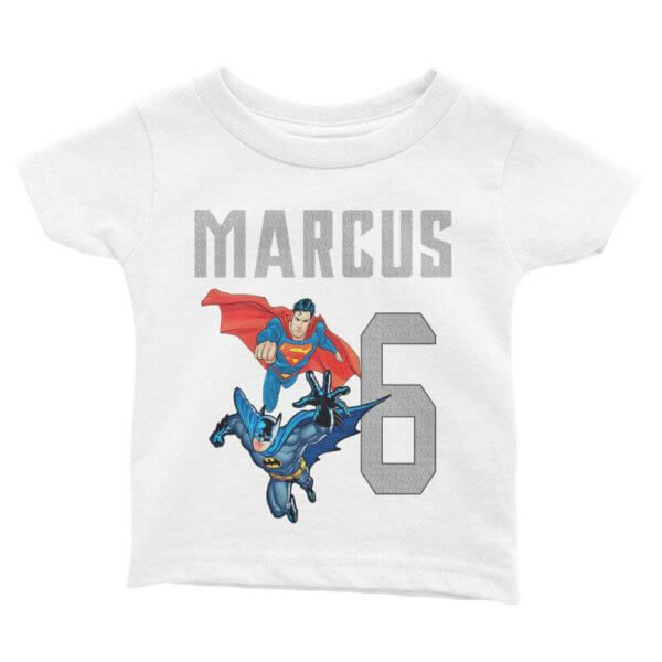Batman Superman Birthday Shirt for Kids [Cuztom] - Cuztom Threadz