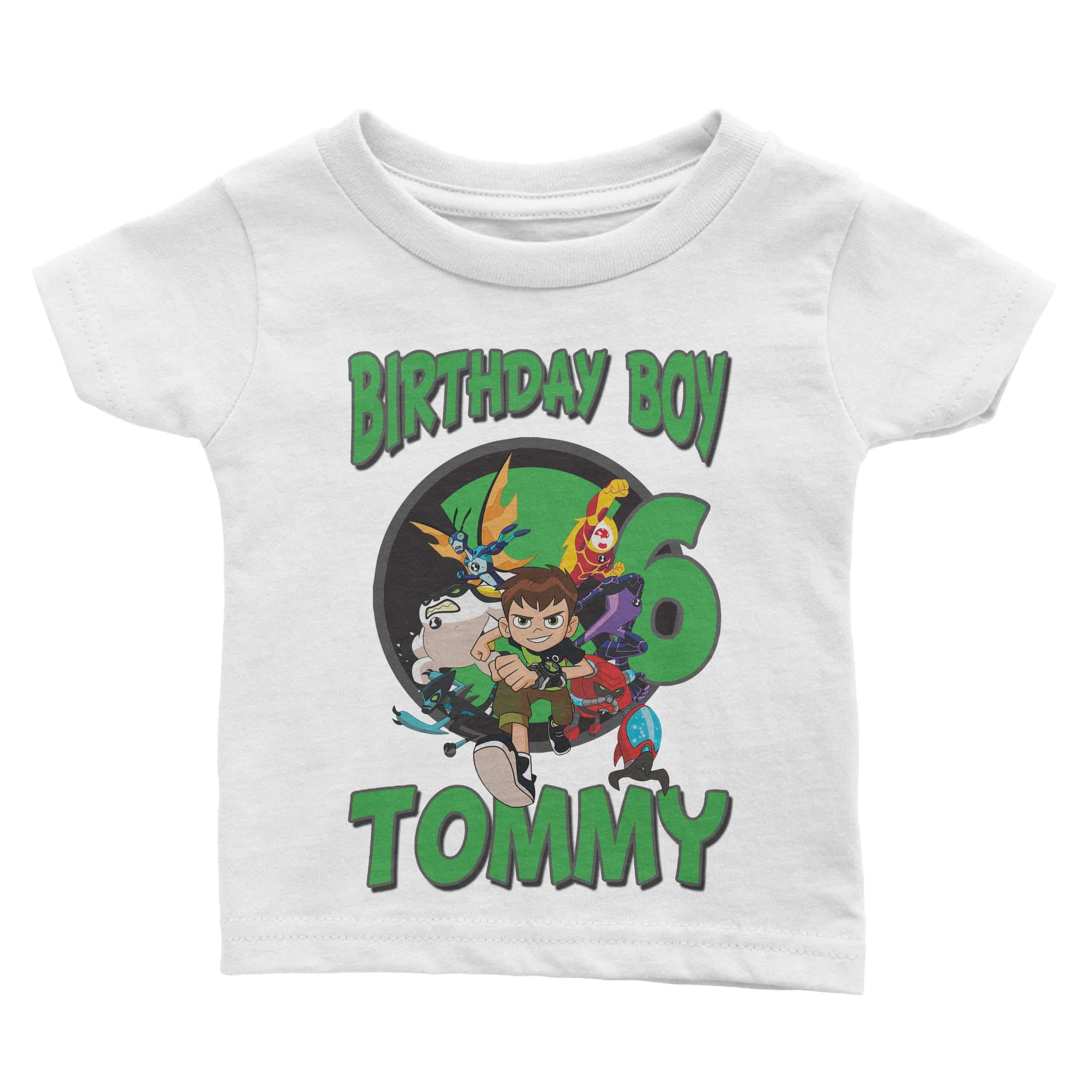 Ben 10 Birthday Shirt Custom Name and Age Personalized Ben 10 Tee 