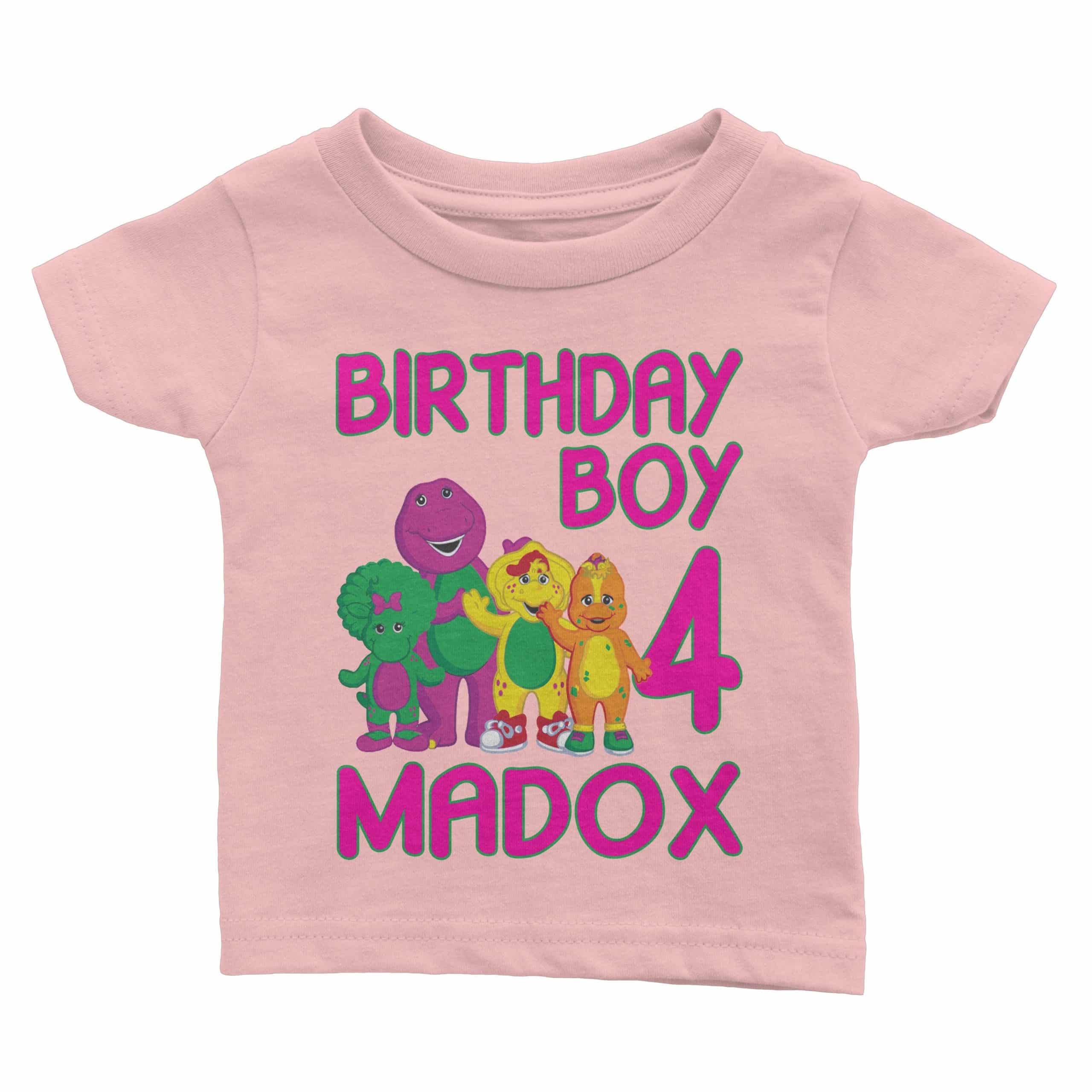 Barney and Friends Personalized Custom ABC Birthday Shirt in 8 Different Colors 