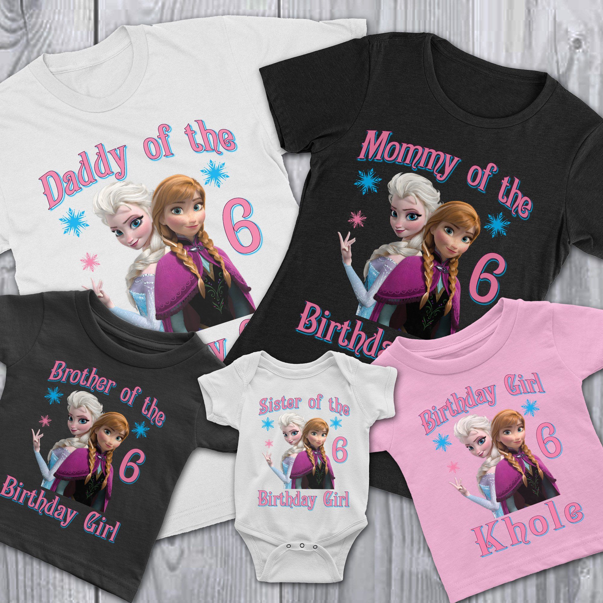 Frozen Anna Personalized Custom Birthday Shirt in 8 Different Colors
