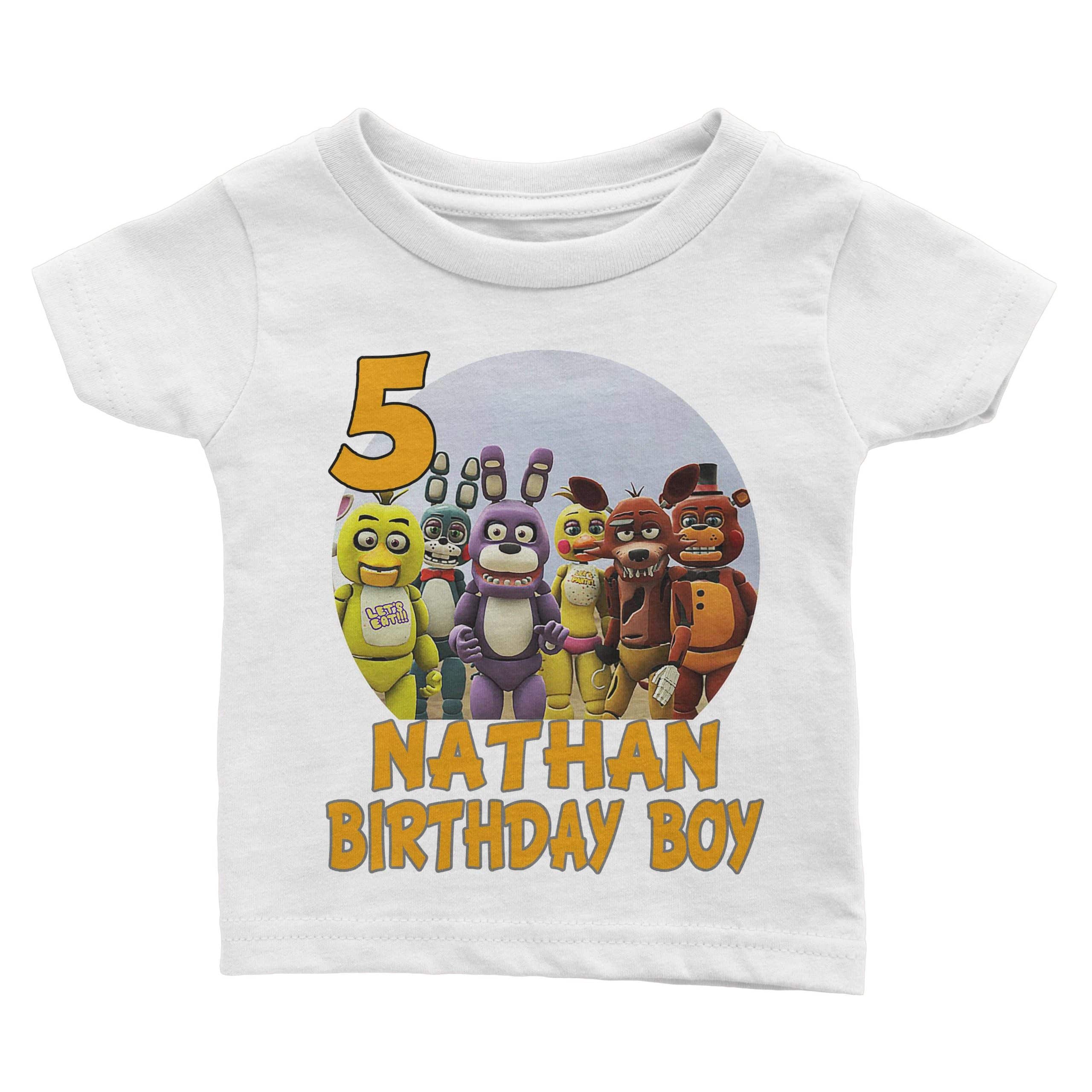 Personalized FIVE NIGHTS AT FREDDY'S BIRTHDAY T-SHIRT #2 Any Name/Age  2T-Adult