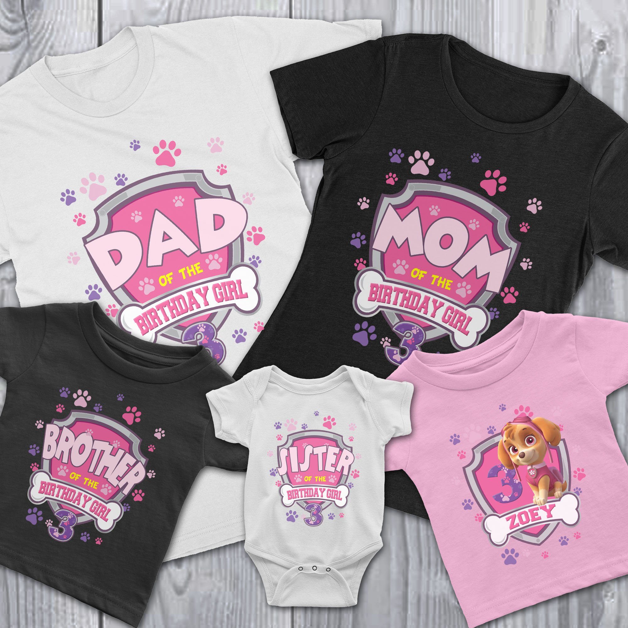HAPPY BIRTHDAY DADDY Childs T-Shirt Personalised age and name Baby MUMMY 