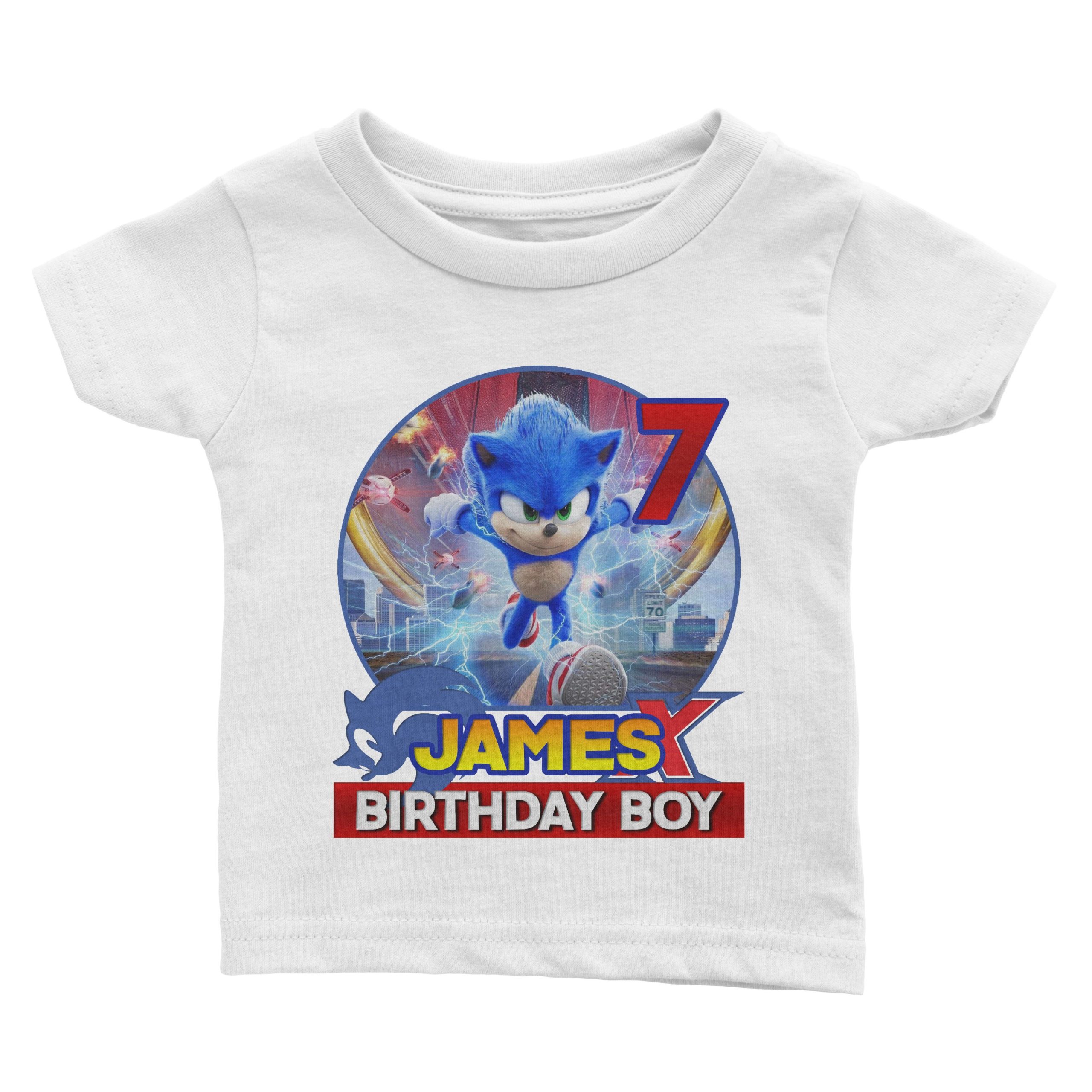 Cuztom Threadz Personalized Sonic The Hedgehog Birthday T-shirts Black Adult Unisex: X-Large