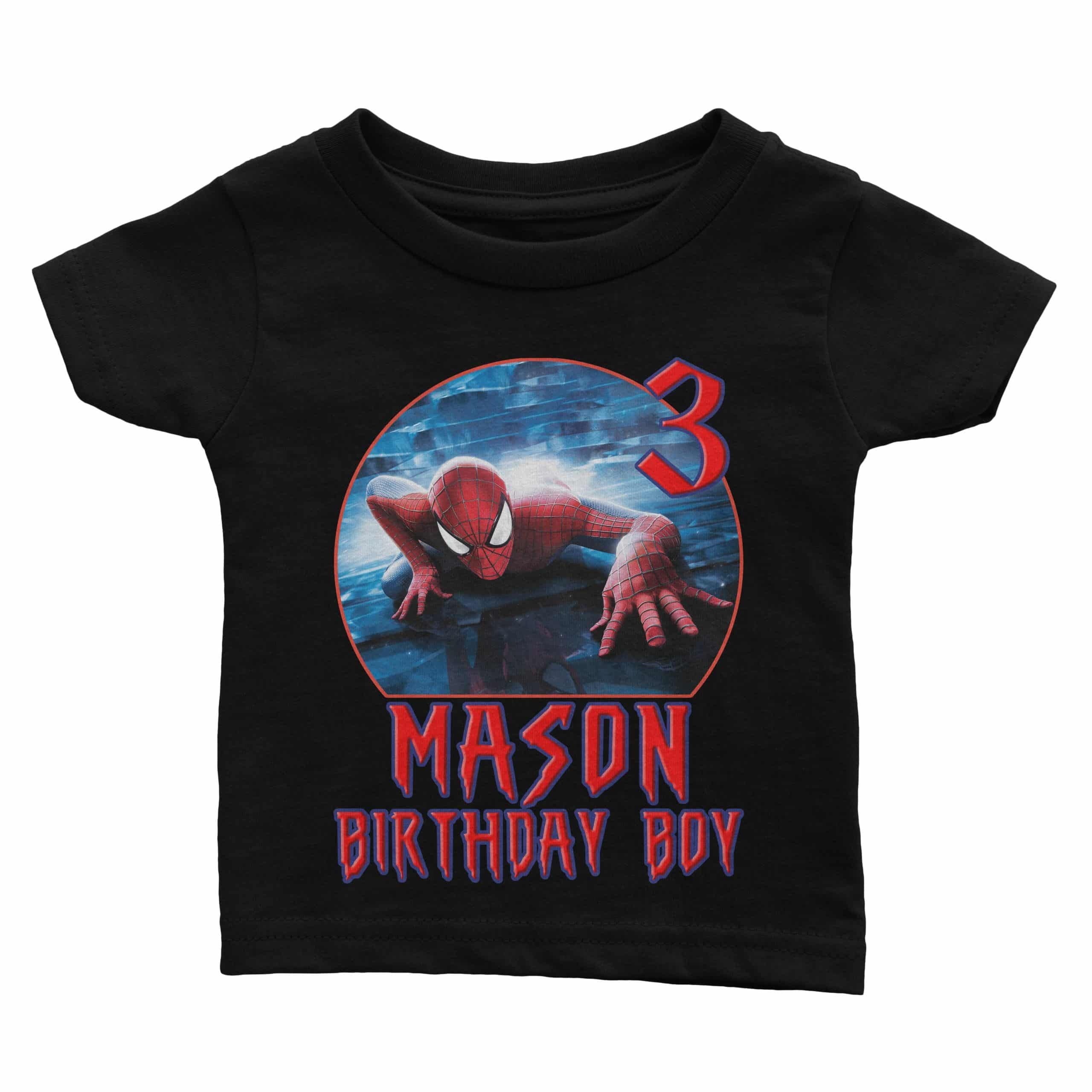 Spidey and His Friends Birthday Boy/Girl Family Birthday Outfit Theme Party Shirt Matching Spiderman Custom Name & Age Birthday Shirt