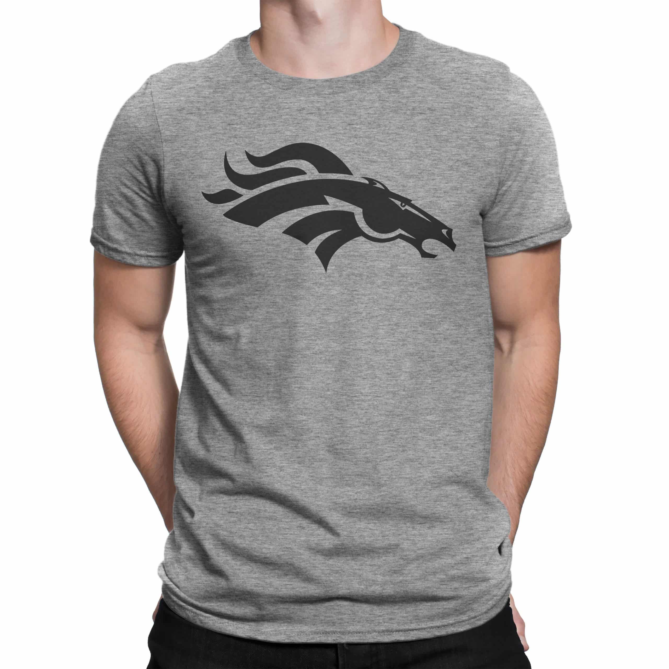Cuztom Threadz Denver Broncos Grey T-Shirt (Men) Grey XX-Large