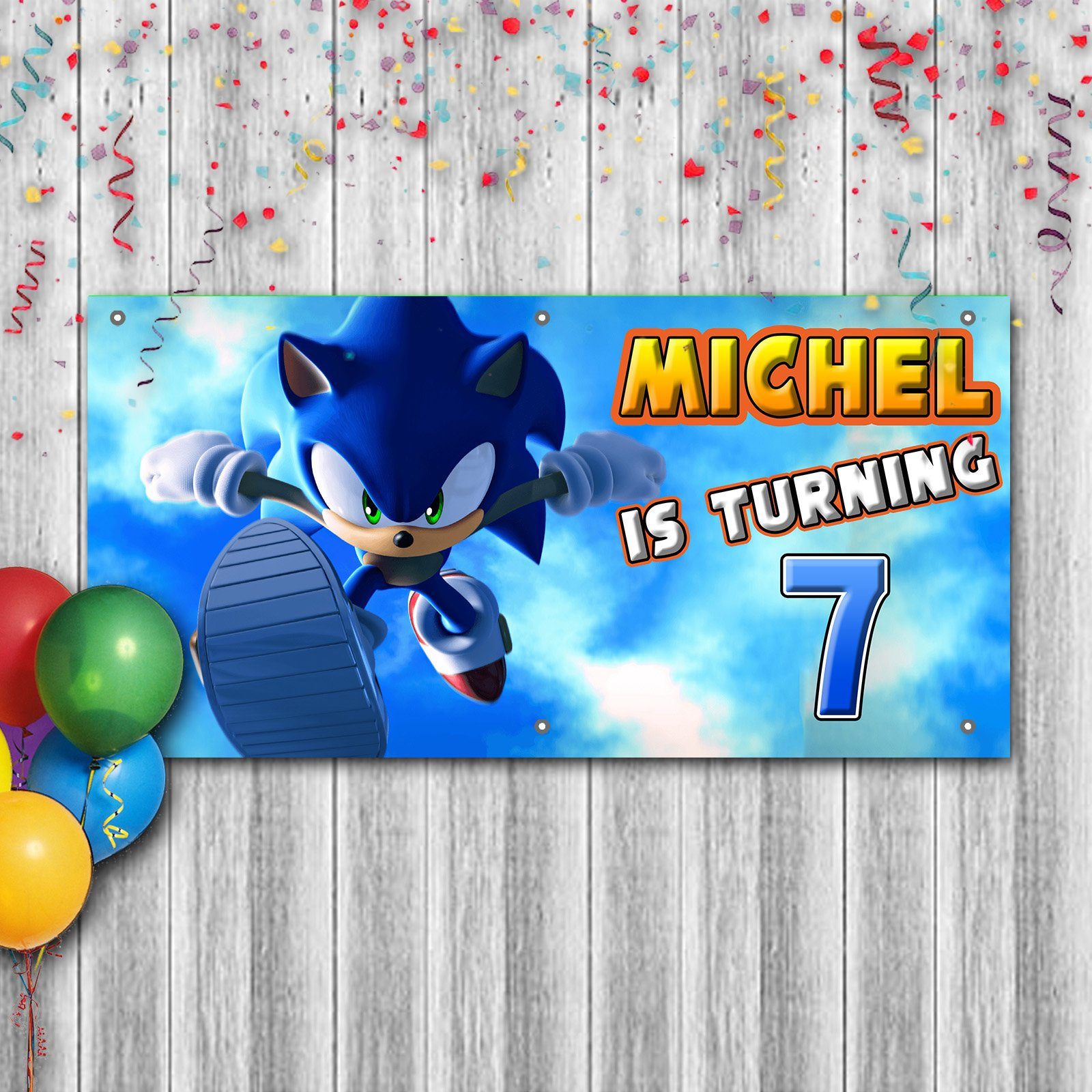 Sonic Birthday Banner Personalized
