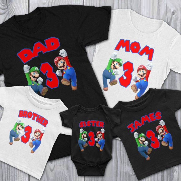 Personalized Super Mario Family Matching T-Shirts | Cuztom Threadz