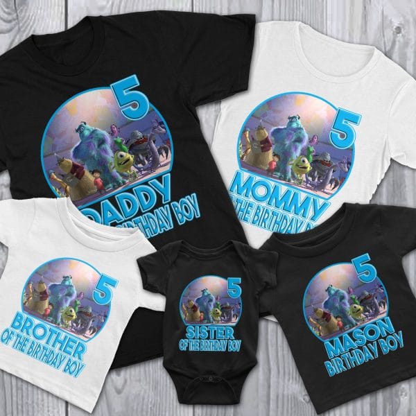 Personalized Monsters Inc Birthday Shirts