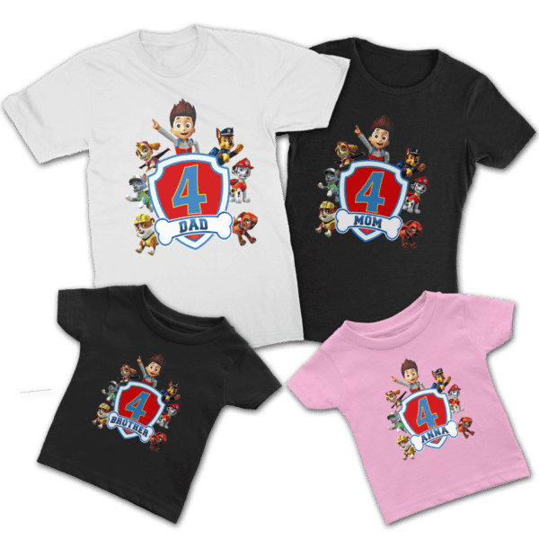 Personalized Paw Patrol Birthday T-Shirts For the Whole Family