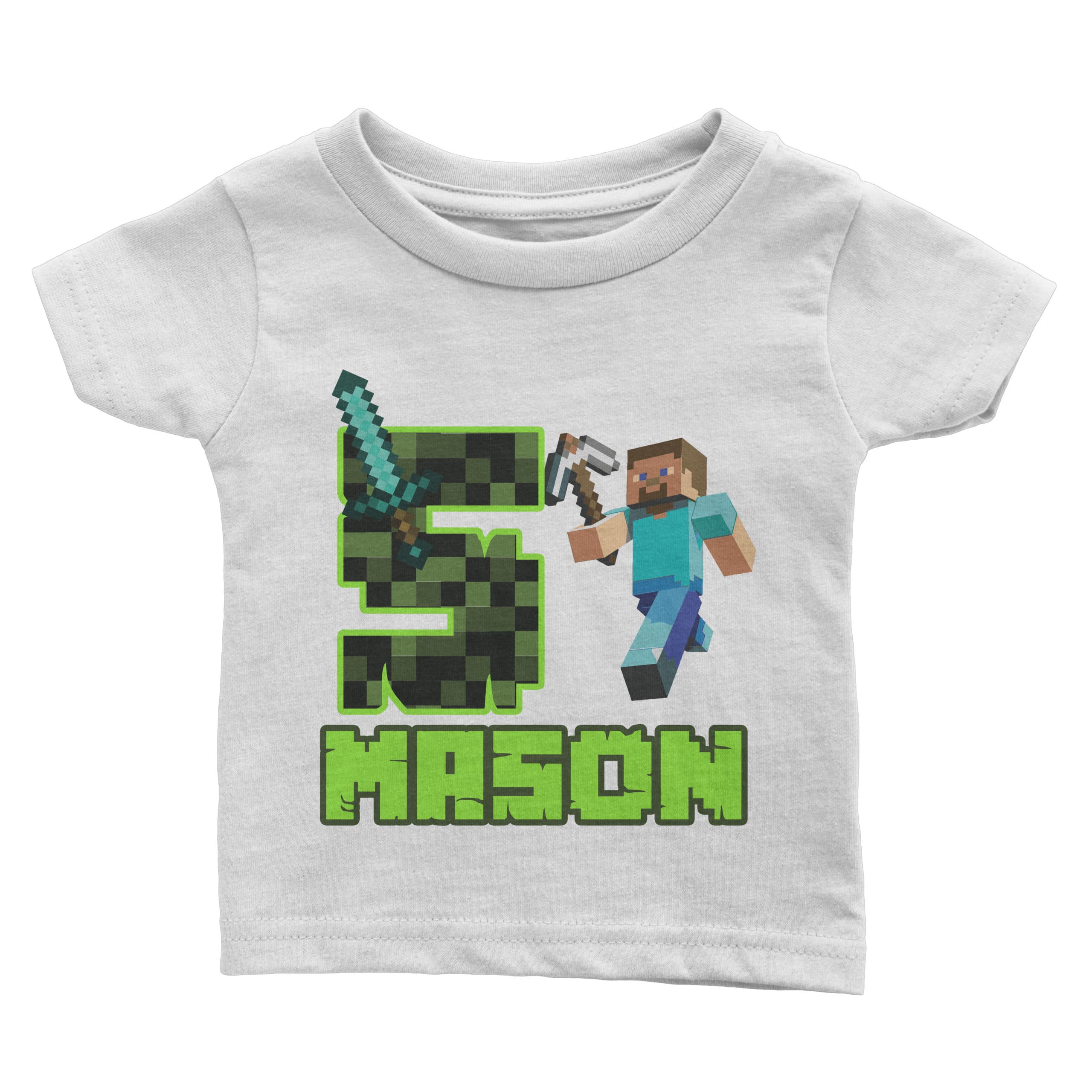 Minecraft Custom Birthday T-Shirt. Minecraft Birthday T-Shirt.