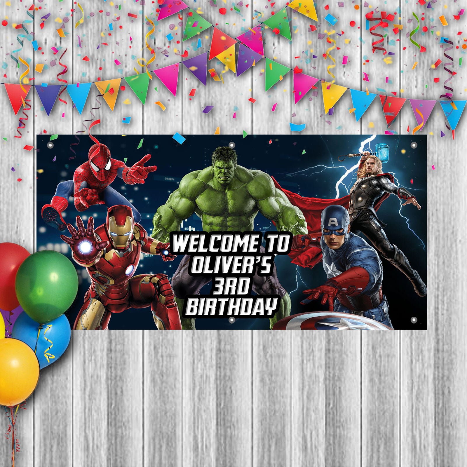 Marvel Banner | Buy Birthday Banner Online | Cuztom Threadz