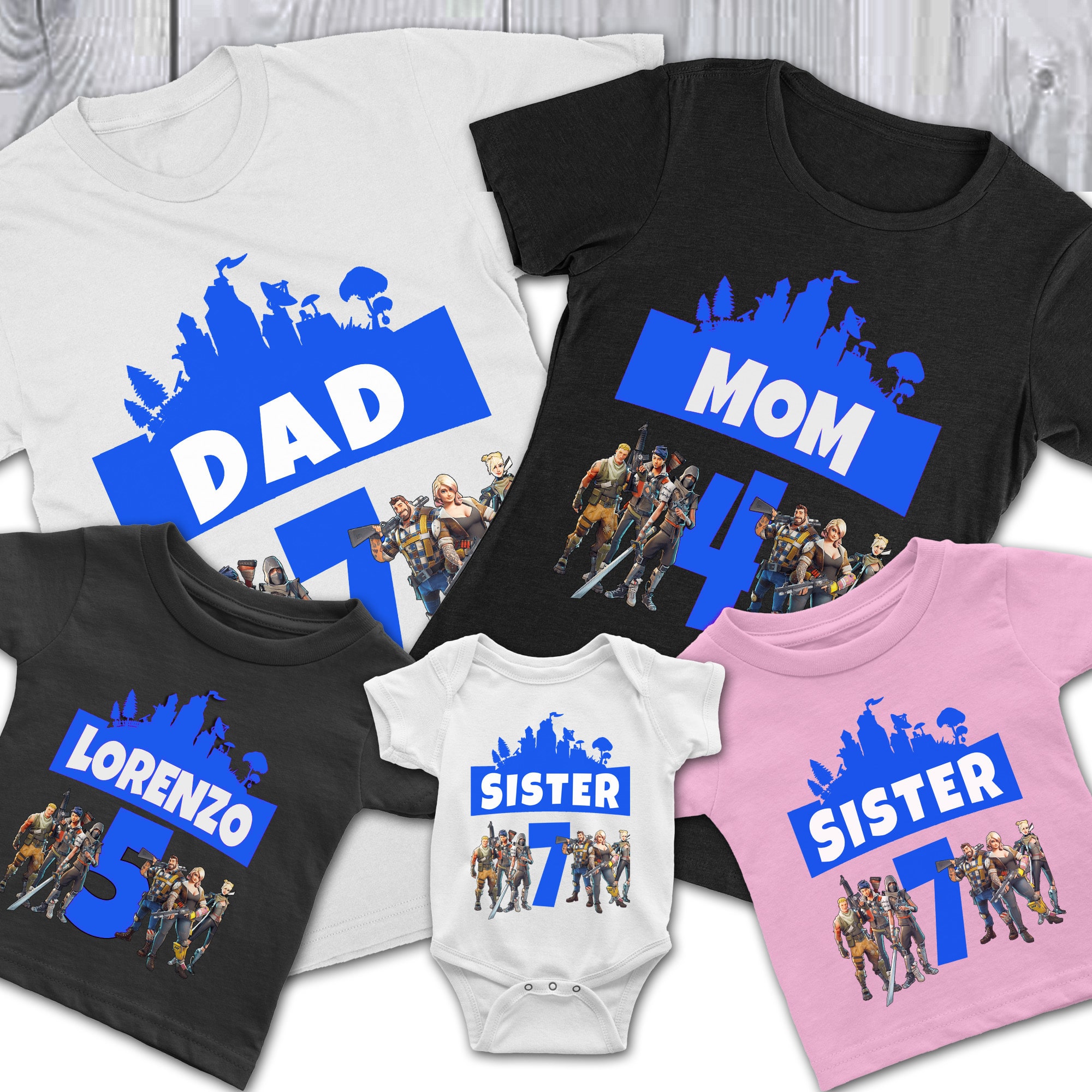 Download Custom Fortnite Family Birthday Shirts - Cuztom Threadz