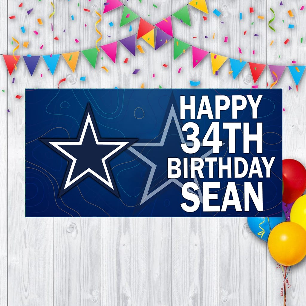 Cowboys Birthday Banner Personalized Party Backdrop Decoration