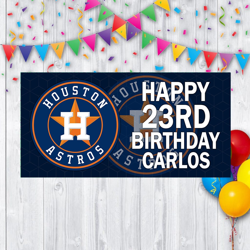 Personalized Houston Astros Banner for Special Occasion, Holiday, Birthday,  Announcement, Retirement, Promotion, Celebration