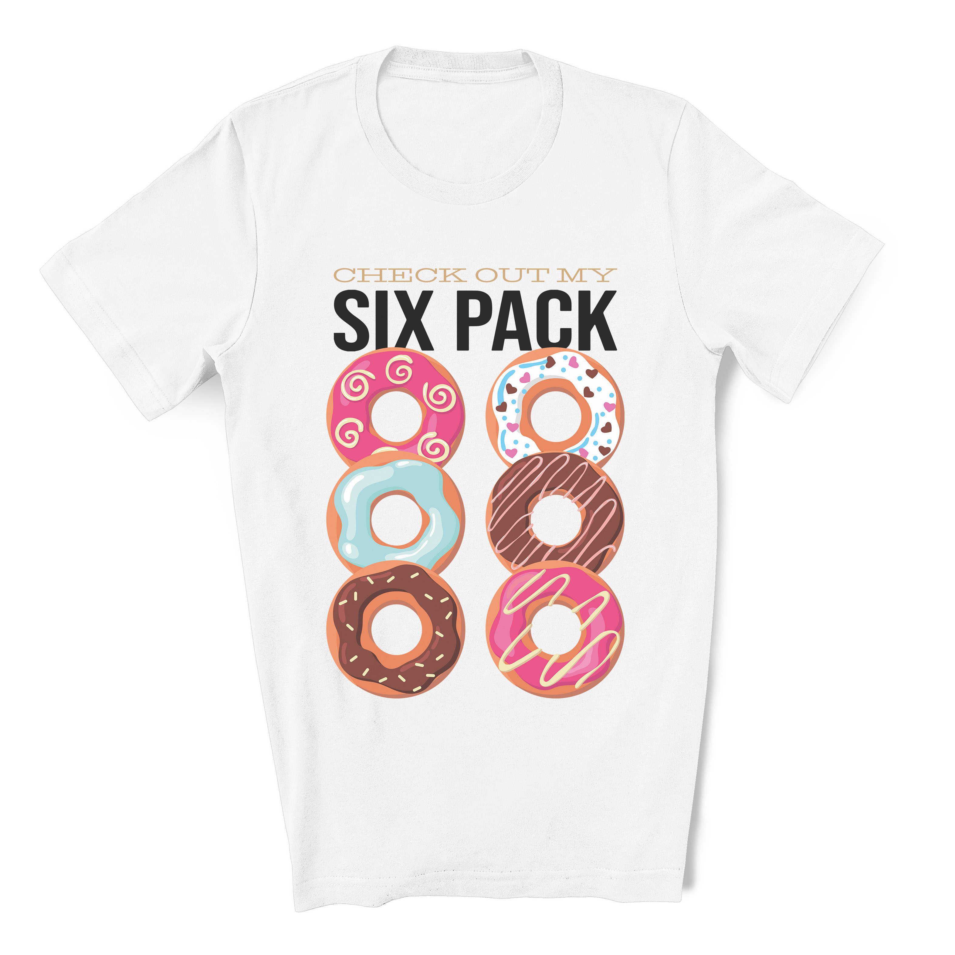 Donut Six Pack T-shirt Humor - Cuztom Threadz