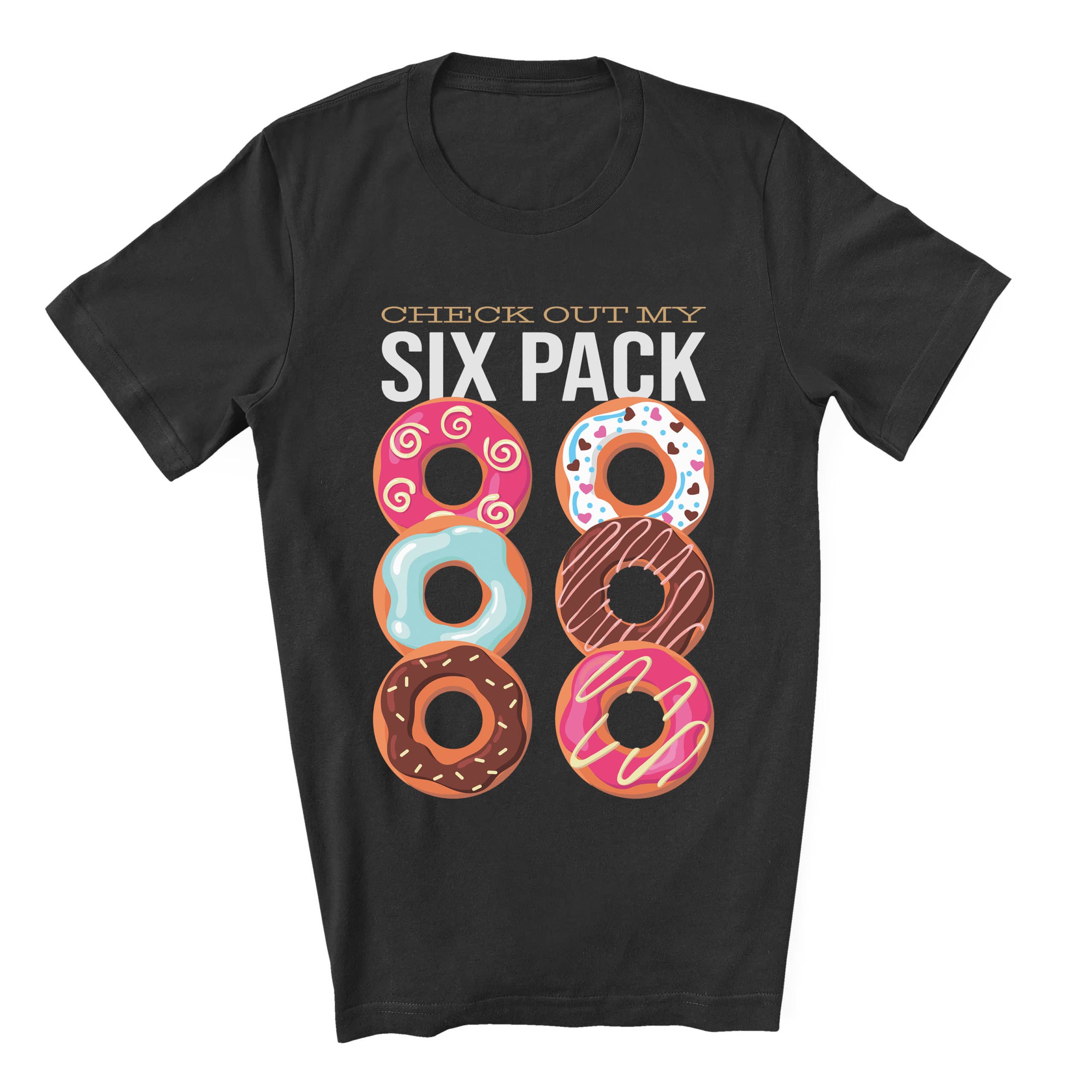 Donut Six Pack T-shirt Humor - Cuztom Threadz