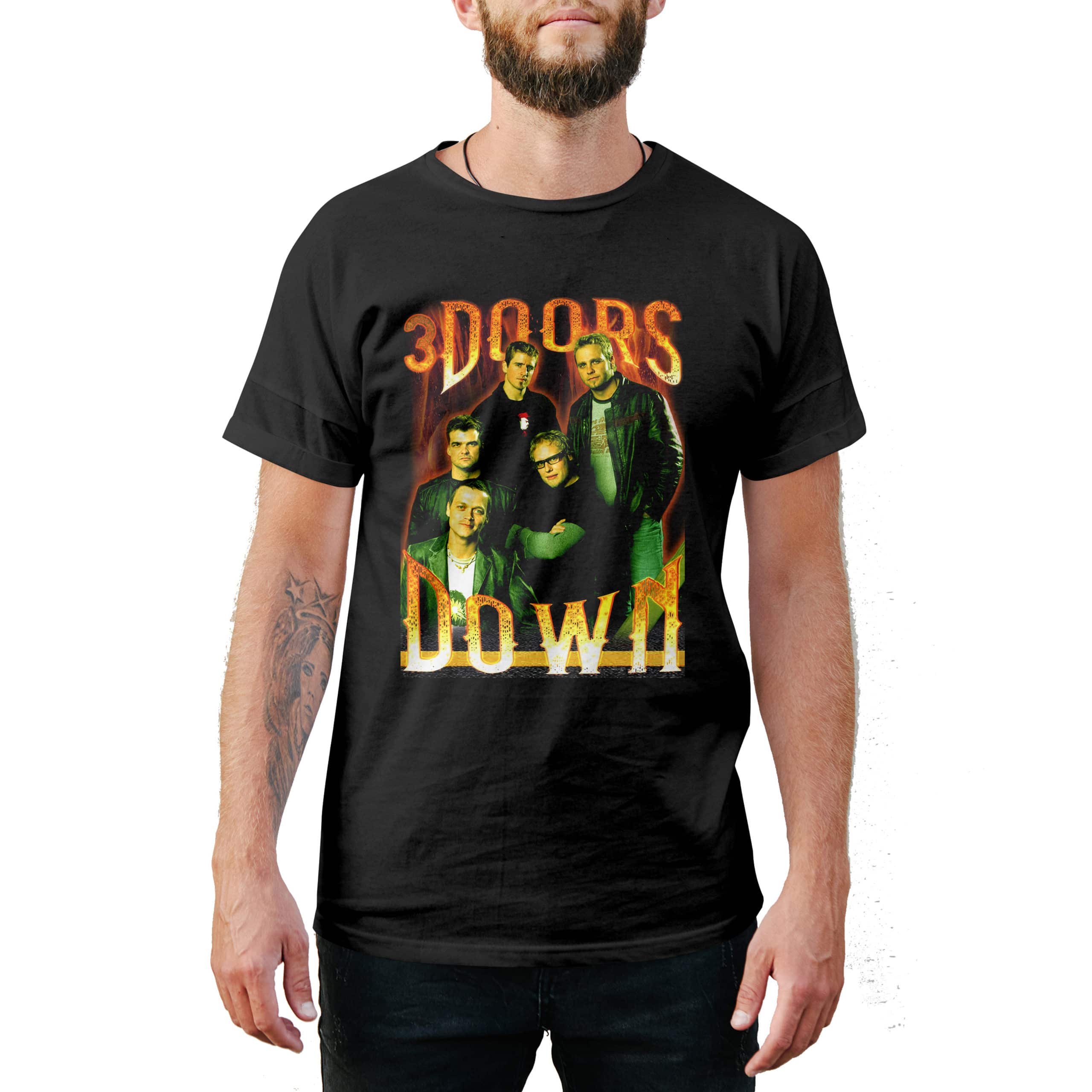 Vintage Style 3 Doors Down T-Shirt Black Large