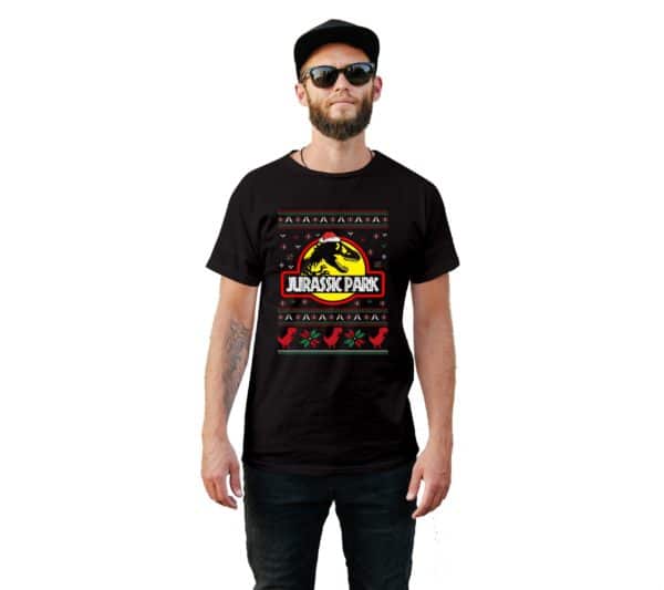 Jurassic Park Christmas Style T-Shirt - Cuztom Threadz