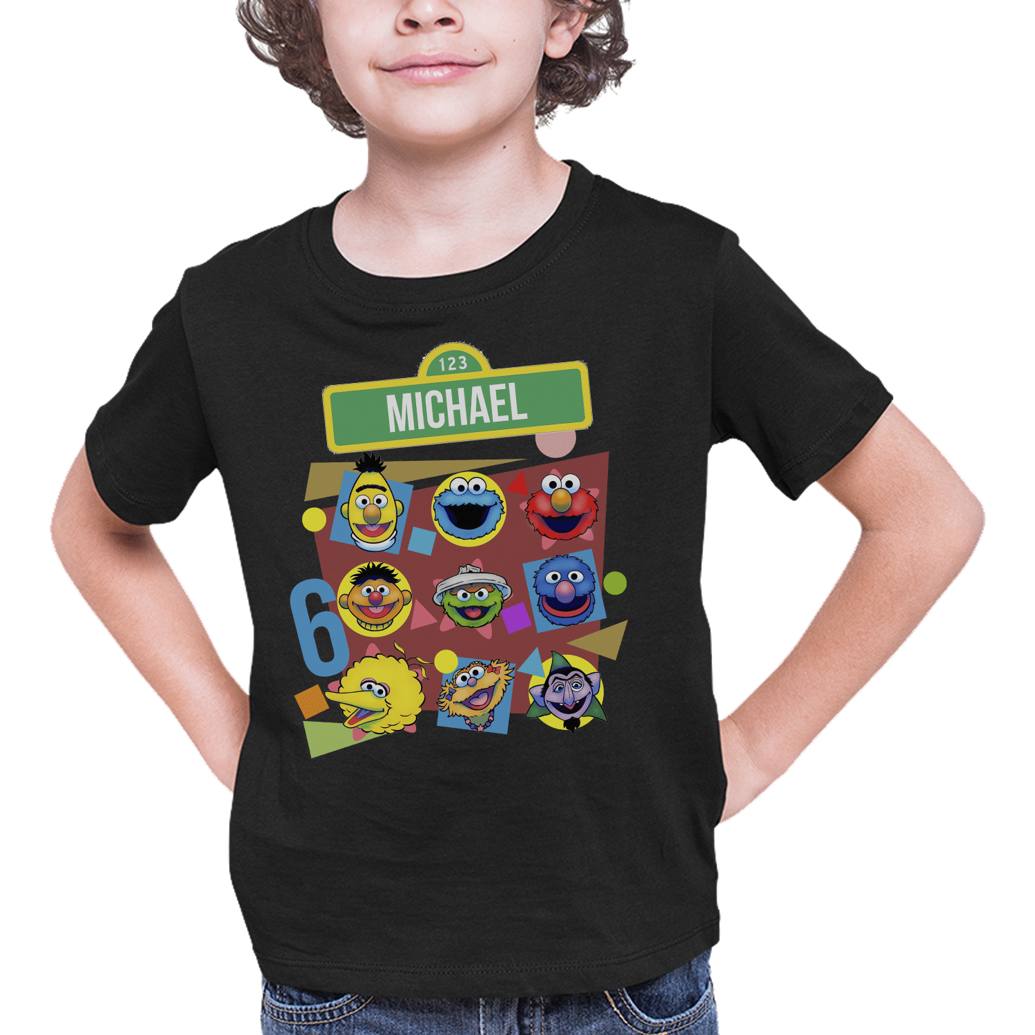 Personalized Custom Sesame Street Town Birthday Shirt
