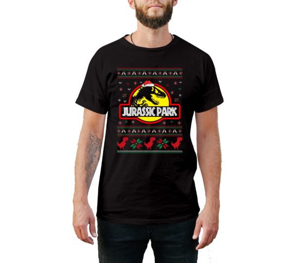 Jurassic Park Christmas Style T-Shirt - Cuztom Threadz