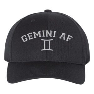 Gemini AF Astrology Signs Embroidery Snapback Hat Cap - Cuztom Threadz