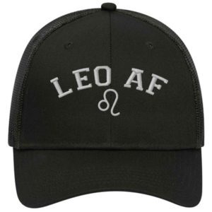 Leo AF Astrology Signs Embroidery Trucker Hat Cap - Cuztom Threadz