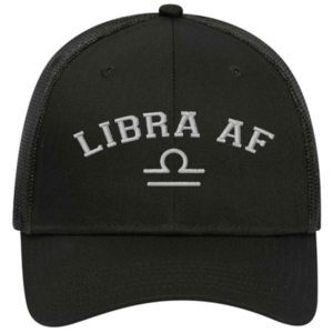 Libra AF Astrology Signs Embroidery Trucker Hat Cap - Cuztom Threadz