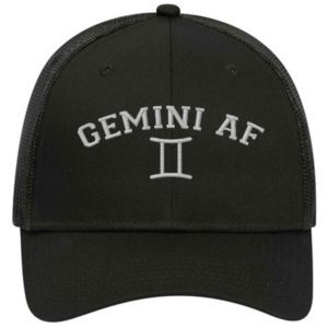 Gemini AF Astrology Signs Embroidery Trucker Hat Cap - Cuztom Threadz