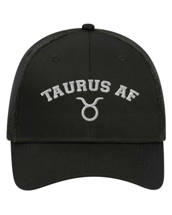 Taurus AF Astrology Signs Embroidery Trucker Hat Cap - Cuztom Threadz
