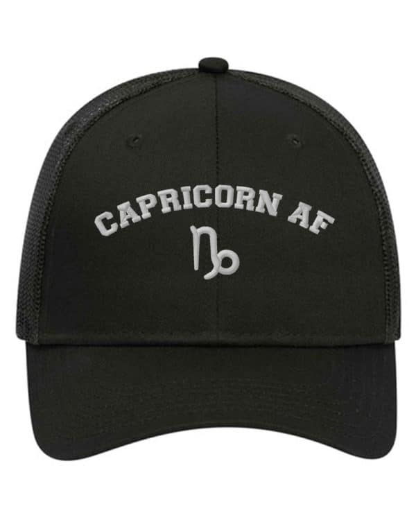 Capricorn AF Astrology Sign Embroidery Trucker Hat Cap - Cuztom Threadz