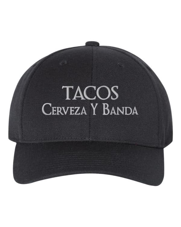 Tacos Cerveza y Banda Embroidery Snapback Hat Cap - Cuztom Threadz