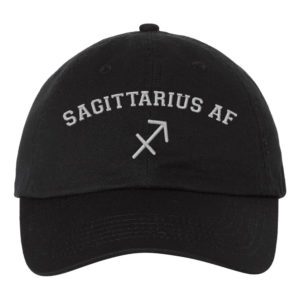 Sagittarius AF Astrology Signs Embroidery Dad Hat Cap - Cuztom Threadz