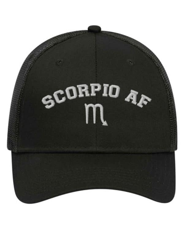 Scorpio AF Astrology Signs Embroidery Trucker Hat Cap - Cuztom Threadz