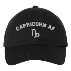 Capricorn AF Astrology Sign Embroidery Dad Hat Cap - Cuztom Threadz