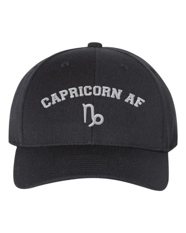 Capricorn AF Astrology Sign Embroidery Snapback Hat Cap - Cuztom Threadz