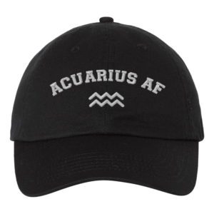 Acuarius AF Astrology Signs Embroidery Dad Hat Cap - Cuztom Threadz