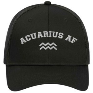 Acuarius AF Astrology Signs Embroidery Trucker Hat Cap - Cuztom Threadz
