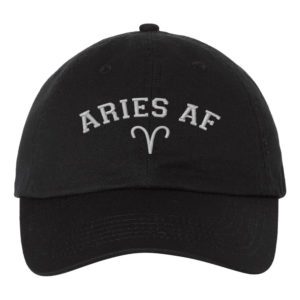 Aries AF Astrology Signs Embroidery Dad Hat Cap - Cuztom Threadz
