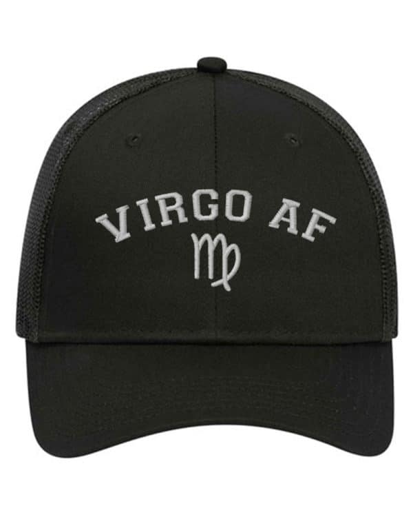 Virgo AF Astrology Signs Embroidery Trucker Hat Cap - Cuztom Threadz