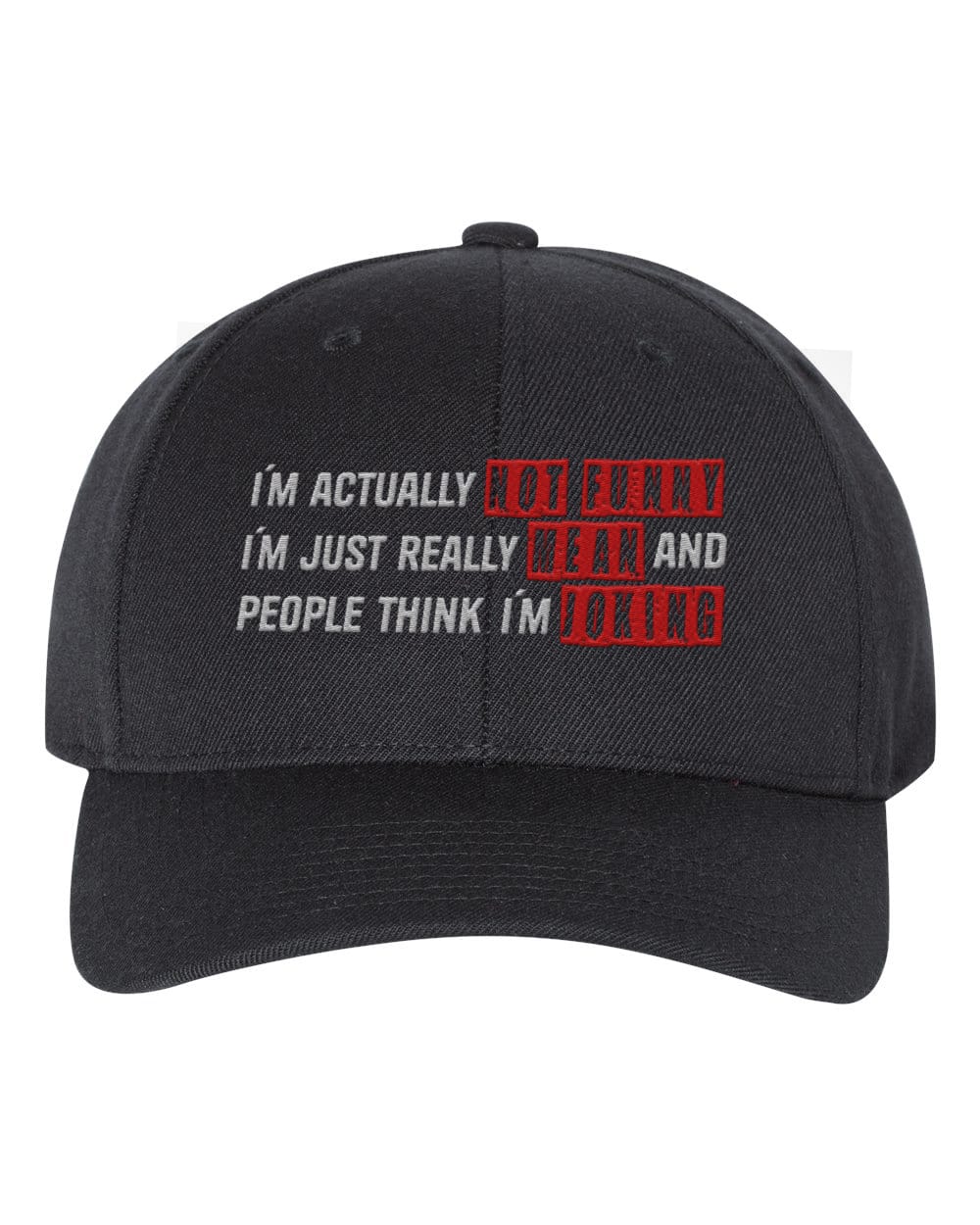 Not Funny Humour Funny Snapback Hat Cap Embroidery