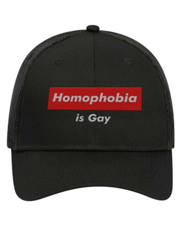 H*m*phobia Is G*y Funny Humour Trucker Hat Cap Embroidery - Cuztom Threadz
