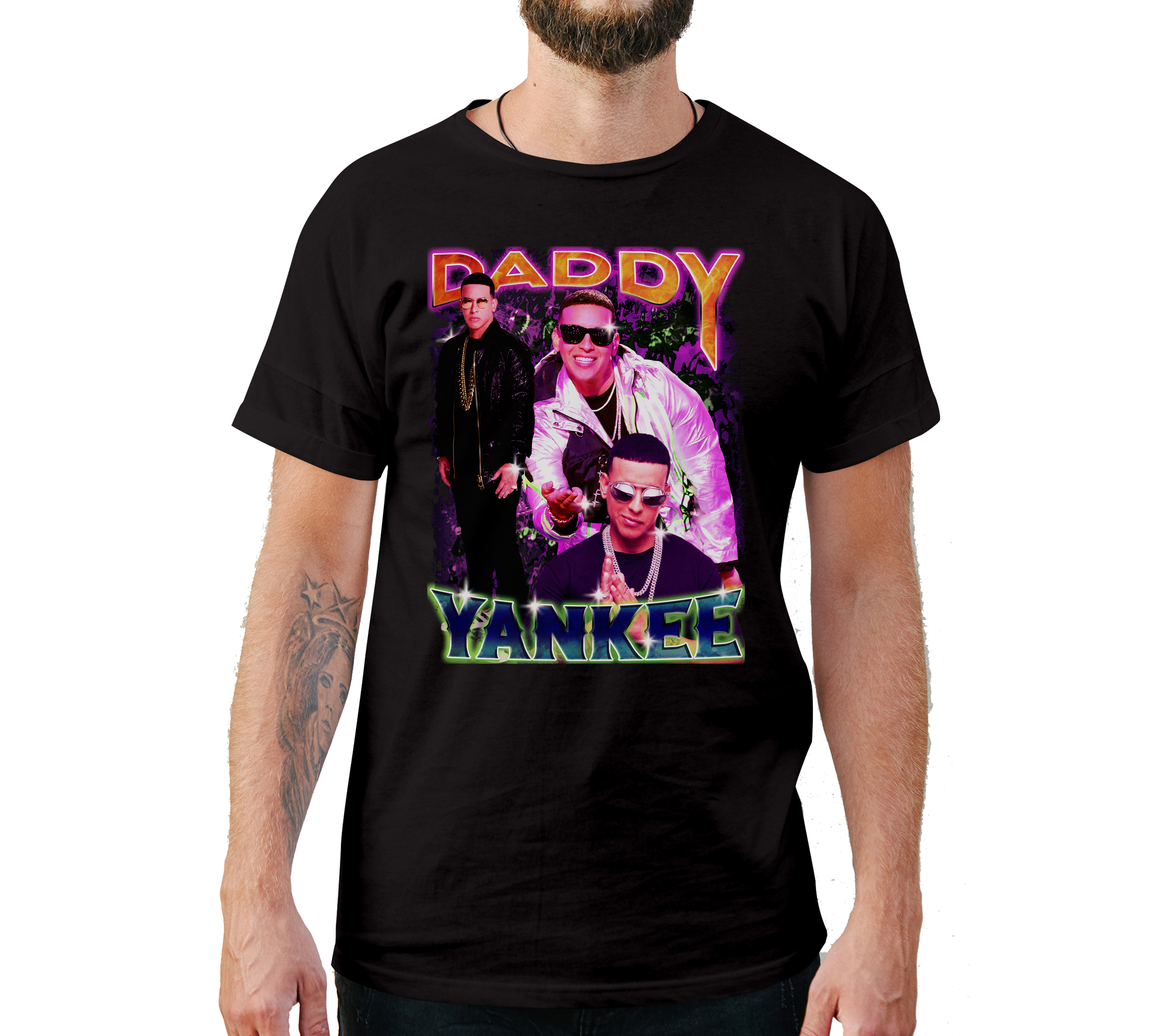 Cuztom Threadz Daddy Yankee Vintage T-Shirt Black XX-Large