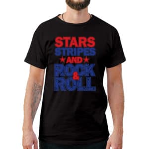 Stars, Stripes And Rock & Roll 4th of July T-Shirt - Cuztom Threadz
