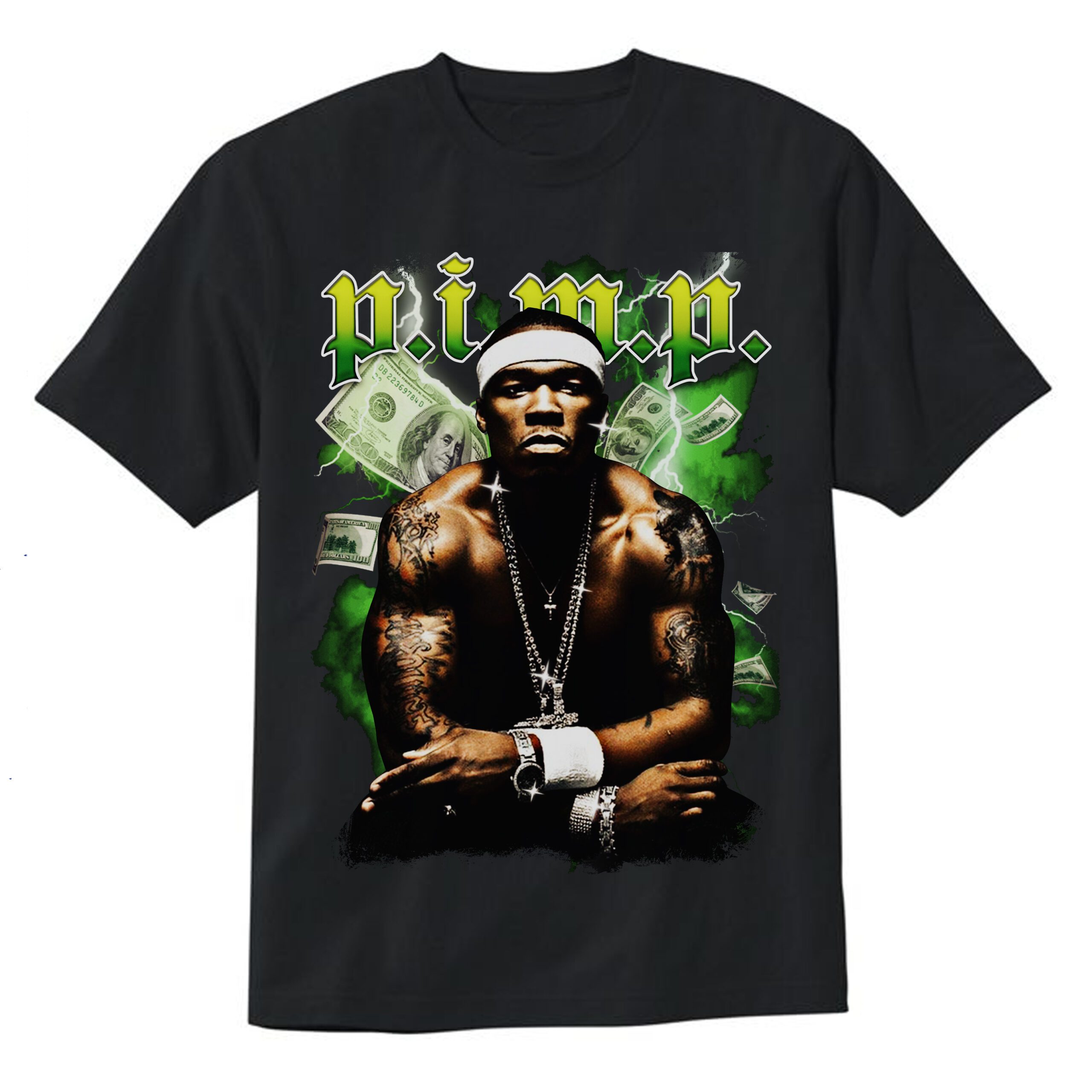 50 Cent P.I.M.P Vintage Style T-Shirt | Cuztom Threadz