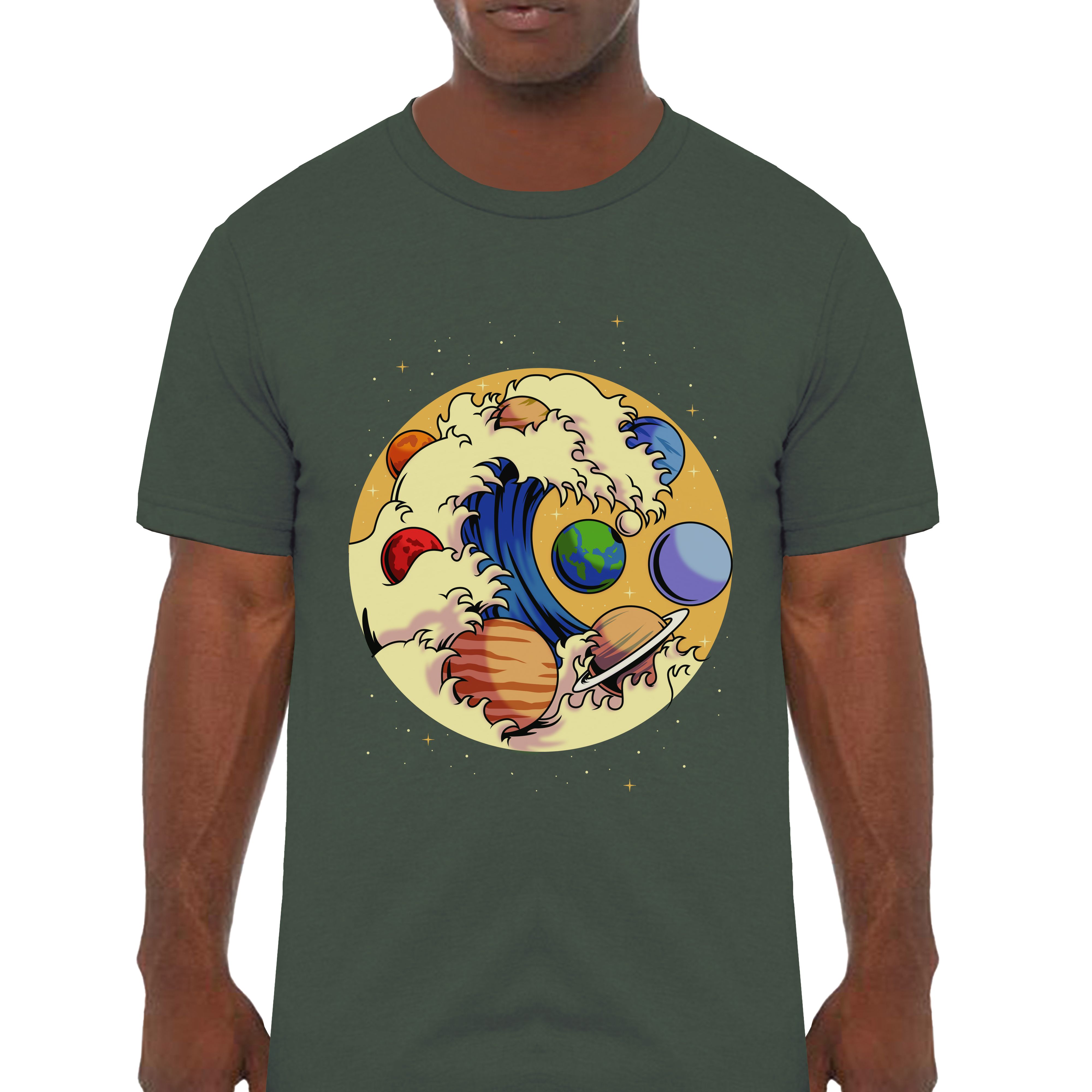 Tsunami of Planets Classic Graphic T-Shirt - Cuztom Threadz