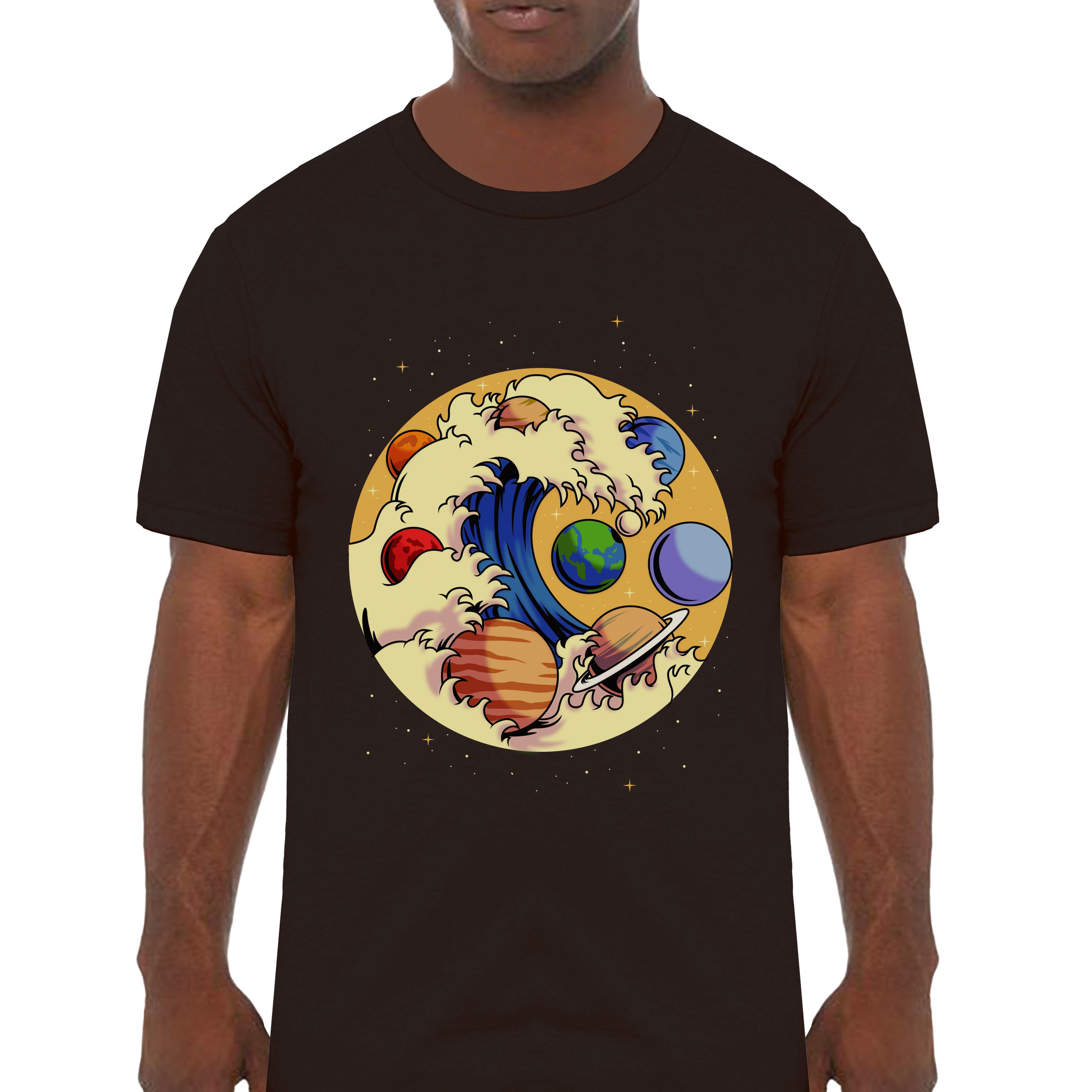 Tsunami of Planets Classic Graphic T-Shirt - Cuztom Threadz