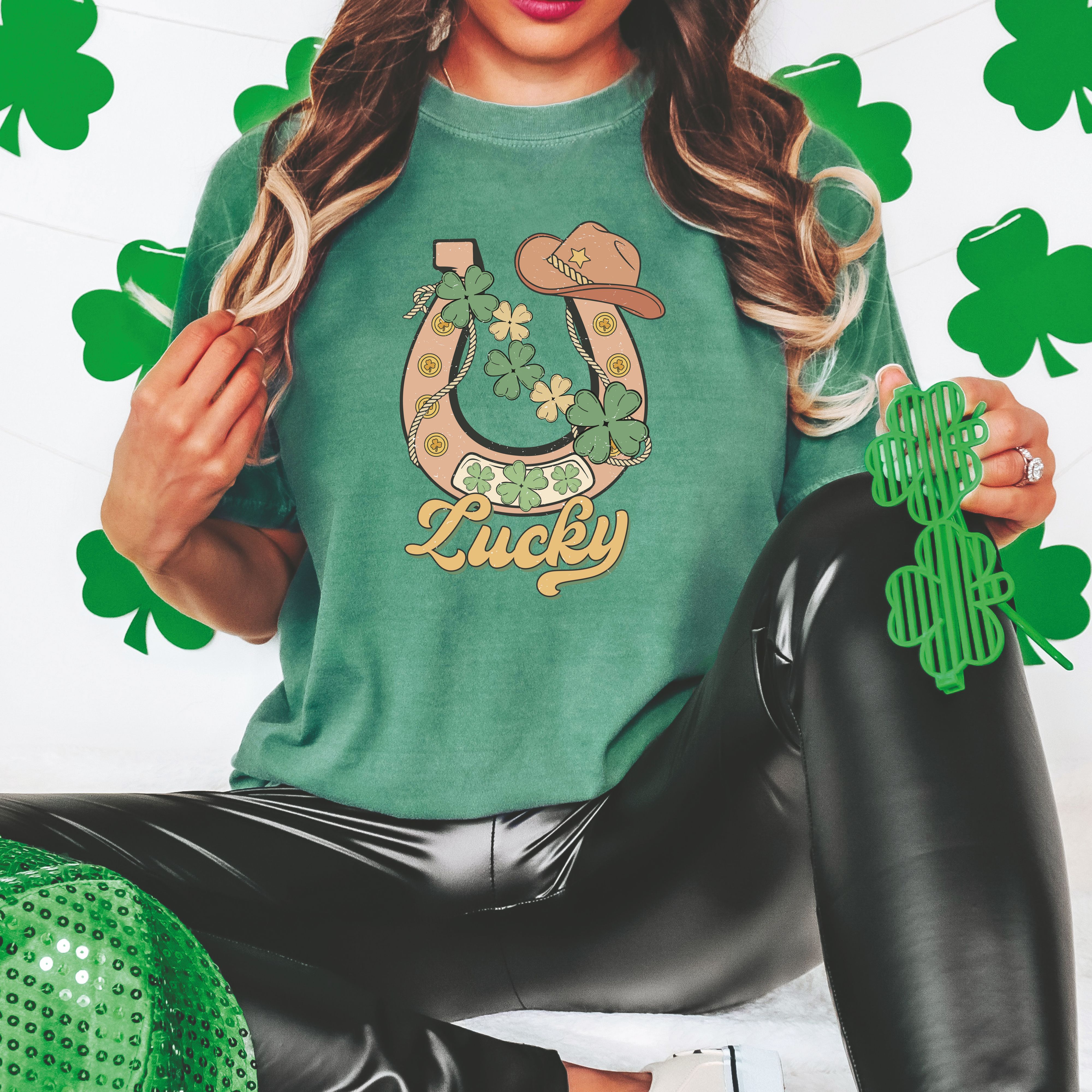 Lucky Horseshoe St Patrick's Day T-Shirts - Cuztom Threadz