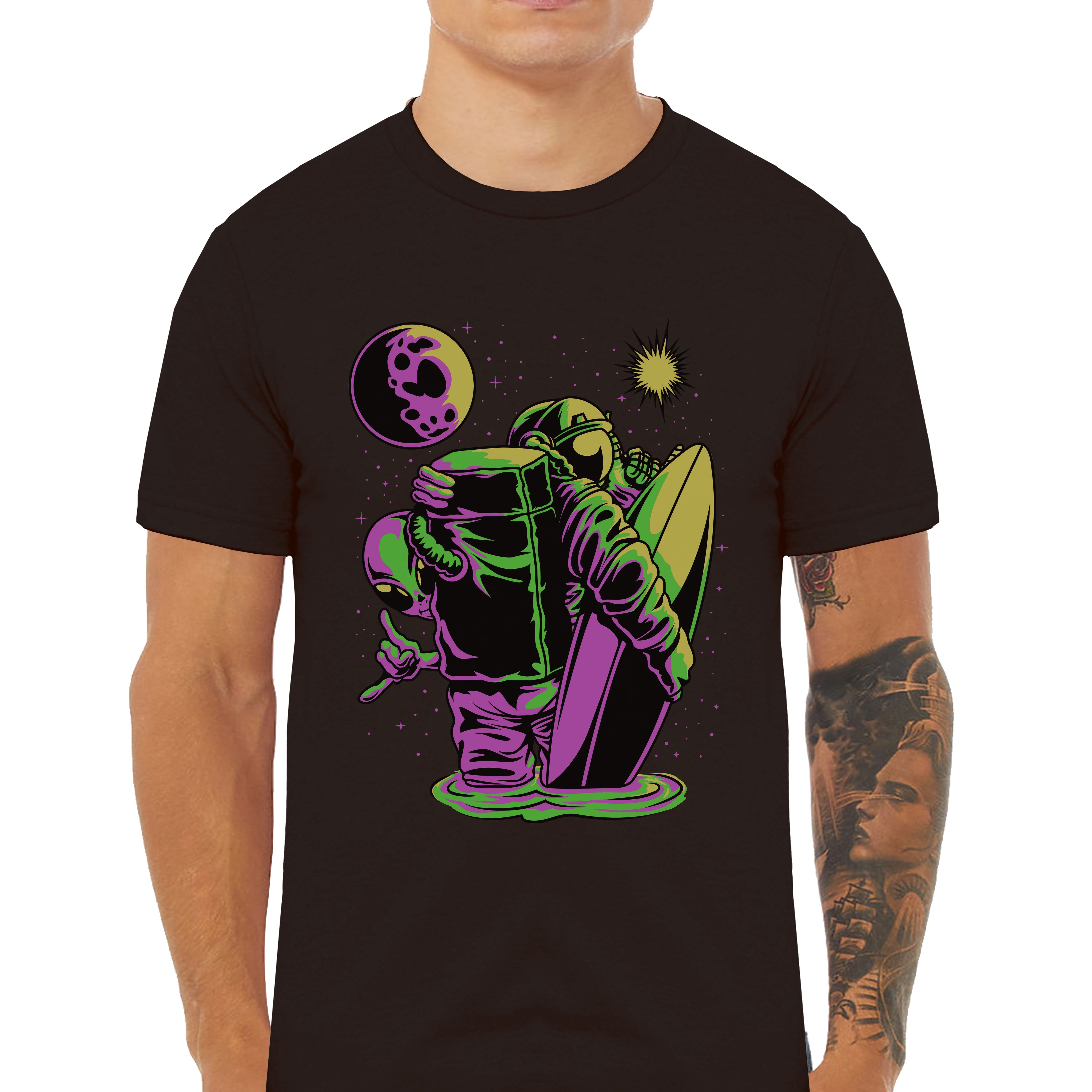 Let's Ride Astronaut in Space Classic Graphic T-Shirt - Cuztom Threadz