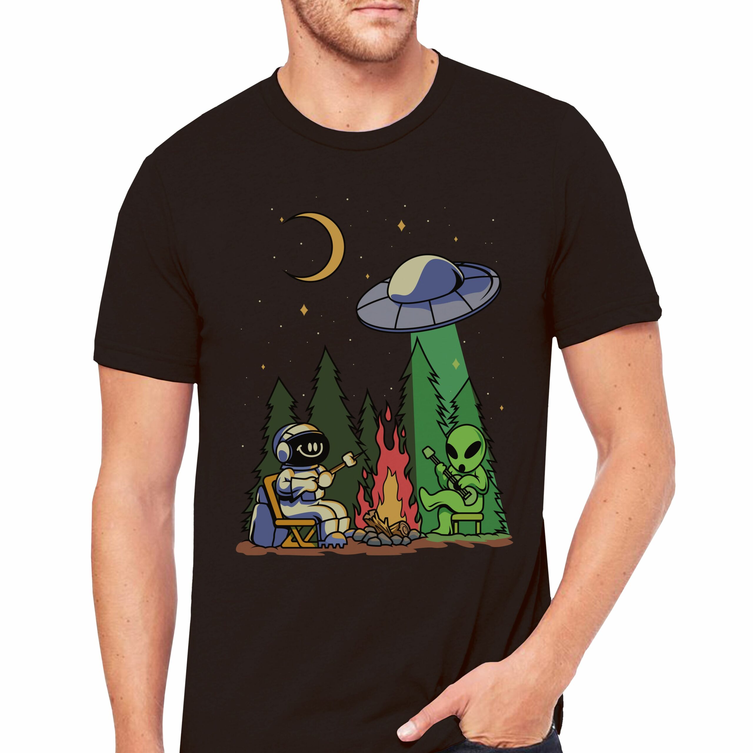 Camp Bros Astronaut and Alien Classic Graphic Tees - Cuztom Threadz